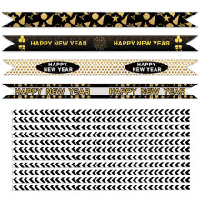 3Sets Cute Happy New Year Straw Stickers DIY Paper Decals for Decor