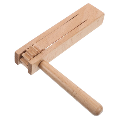 2Pcs Compact Wooden Handheld Percussion Instruments Beige Party Toys 1