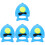 4Sets Sky-Blue Tennis Self Training Tool Plastic Base for Family Fun 4