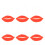 24Pcs Red Plastic Big Lips Mouth Props for Interactive Dress Up Fun 3