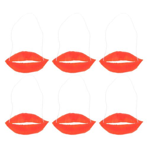 24Pcs Red Plastic Big Lips Mouth Props for Interactive Dress Up Fun 2