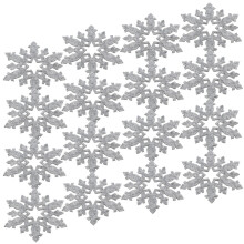 48Pcs Grey Felt Christmas Drink Coasters Snowflake Shape Home Cup Mats