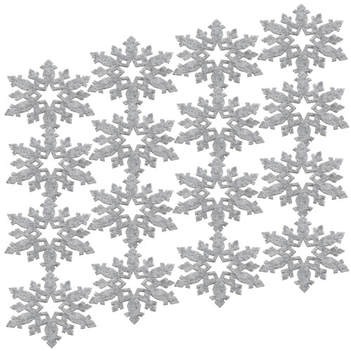 48Pcs Grey Felt Christmas Drink Coasters Snowflake Shape Home Cup Mats