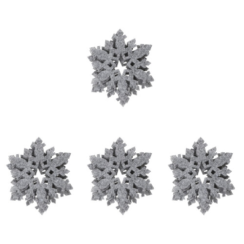 48Pcs Grey Felt Christmas Drink Coasters Snowflake Shape Home Cup Mats 2