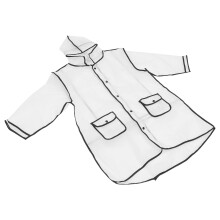 2Pcs Kids Waterproof Eva Raincoat Black Portable Hooded Rain Poncho