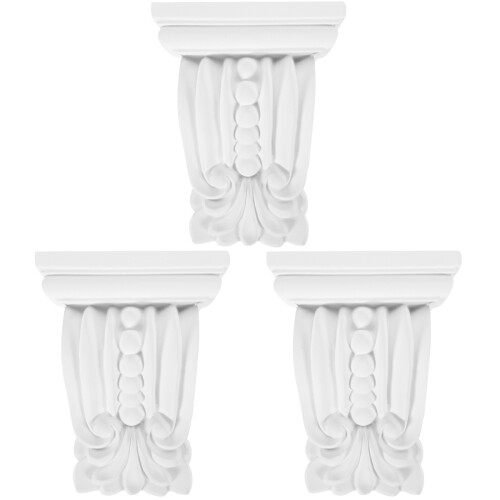 3Pcs White Decorative PU Corbels European Style Brackets 2