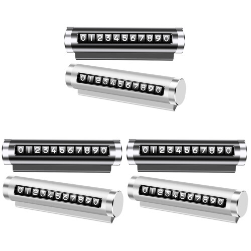 6Pcs Car Dashboard Temporary Parking Card Metal Rolling 2