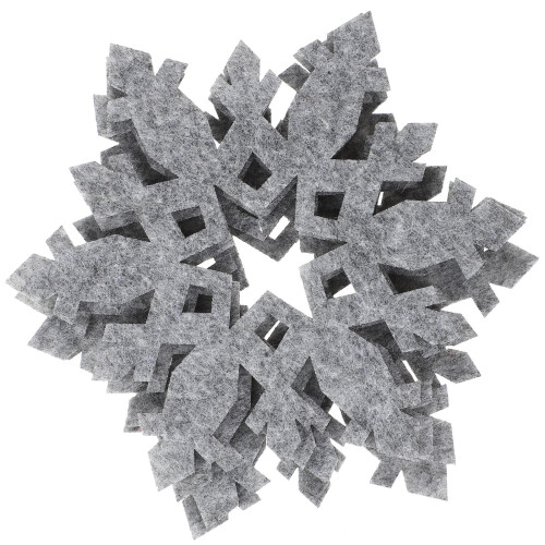 48Pcs Grey Felt Christmas Drink Coasters Snowflake Shape Home Cup Mats 1