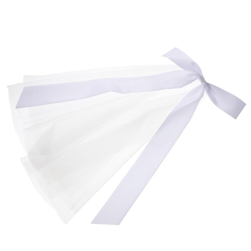 2Pcs Bridal Mesh Veil White Wedding Hair Decor Durable Polyester