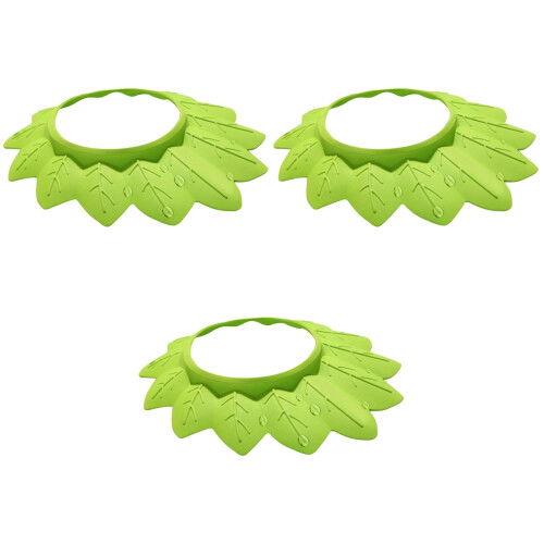 3Pcs Infant Shower Cap Green Soft Elastic Baby Bath Shampoo Shield 2