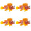 4Pcs Orange Plastic Fish Model Realistic Simulation Animal Figurines 7