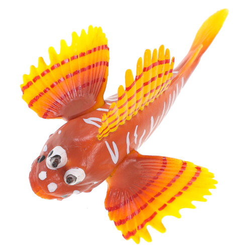 4Pcs Orange Plastic Fish Model Realistic Simulation Animal Figurines 1