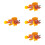 4Pcs Orange Plastic Fish Model Realistic Simulation Animal Figurines 8