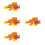 4Pcs Orange Plastic Fish Model Realistic Simulation Animal Figurines 9
