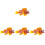 4Pcs Orange Plastic Fish Model Realistic Simulation Animal Figurines 4