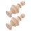 6Pcs Carved Solid Wood Finials Khaki for Staircase Handrail Bed Posts 3