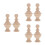6Pcs Carved Solid Wood Finials Khaki for Staircase Handrail Bed Posts 6