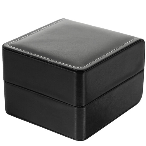 2Pcs Single Watch Box Black PU Portable Watch Storage Case