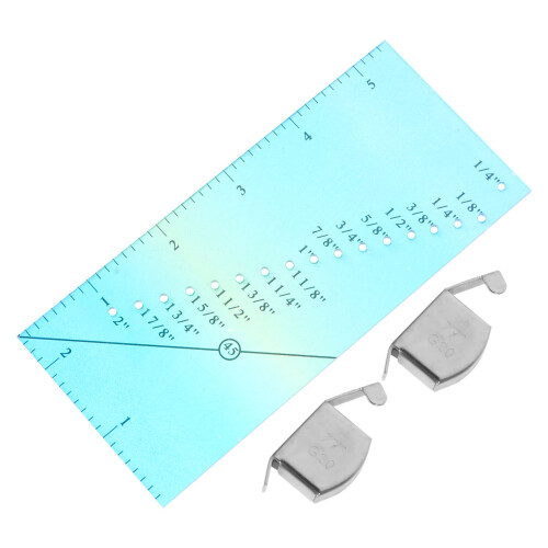 2Sets Durable Plastic Patchwork Ruler Sky-Blue for Home Sewing 1