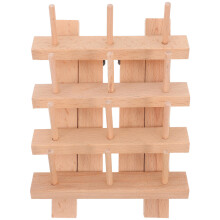 3Pcs Foldable Wooden Thread Holder for DIY Leathercraft Khaki Storage
