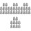 40Pcs Metal Wedges Silver Iron Durable Set 5