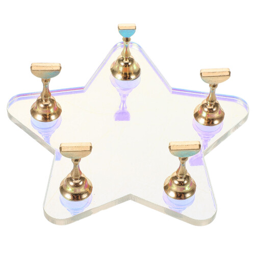 3Sets Acrylic Nail Practice Rack Blue Nail Display Stand for Beginners