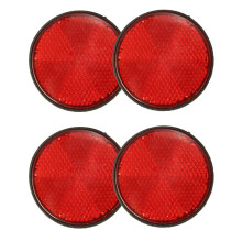 4pcs Round Red Reflector Universal For Motorcycle ATV 5.6 x 0.8cm