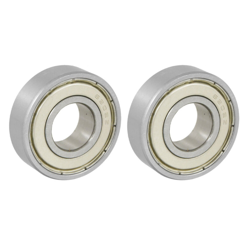 2X 15X35x11mm Shielded Miniature Deep Radial 6202Z Bearing + Silver/White 6032903553523