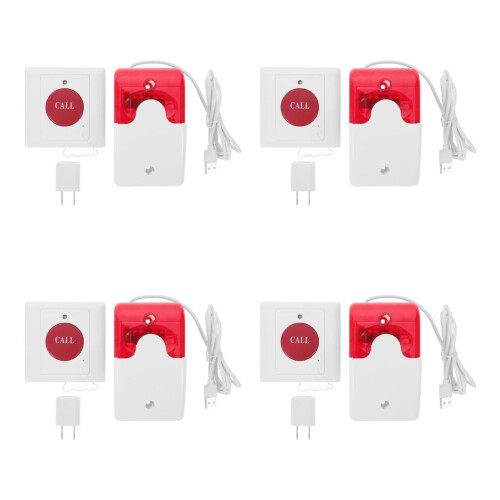 4Pcs Wireless Emergency Alert Devices White Call Buttons for Seniors 2