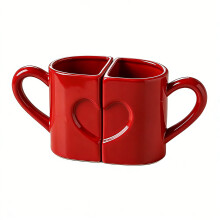 Lot de 2 tasses de saint-valentin en céramique,-rouge rouge