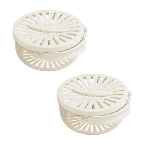 Efficient Draining Plastic Strainer Foldable Handle-White B