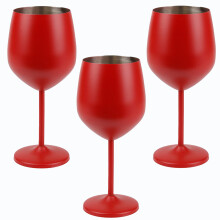 Unbreakable Wine Glasses Set, Stainless Steel Wine Glasses with High Stem Design and Matte Finish, Shatterproof Metal Drinkware for Red White Wine,