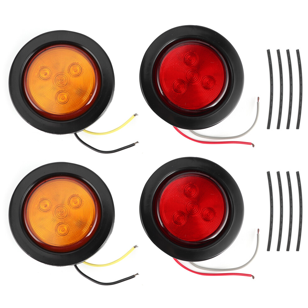 Round Led Side Marker Lights, Enhanced Visibility Flush Mount For Heavy Trucks, Trailers, Tow Truck, Trucks With Long Life Led And Easy Installation 9448196527368