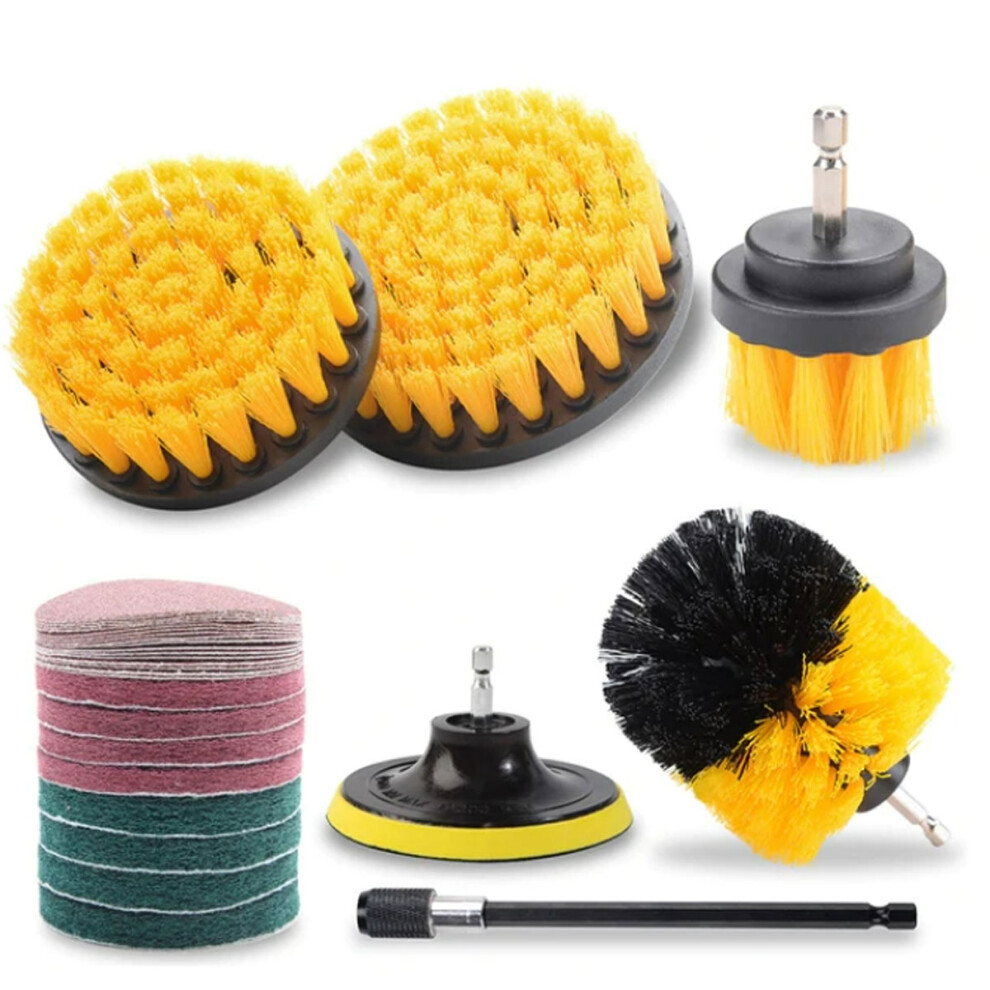 Power Scrubbing Drill Attachment, Quick Change Shafts, Comprehensive Cleaning Kit For Carpets, Bathroom Surfaces, Upholstery, Grout, Tiles, Sinks, 9405630023749