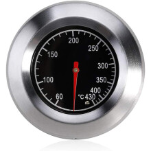 Easy Installation Grill Thermometer, Portable Durable Stainless Steel Gauge For Outdoor Smoking, Wide Temperature Range High Temperature Indicator