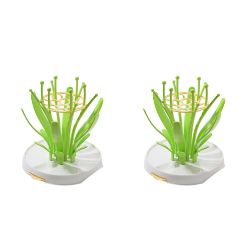 2Pièces Égouttoir Bébé Multifonction Vert PP Pour Tétines 2