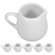 6St Witte Mini Keramische Roomkan Met Handvat Voor Koffie En