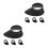 8Pièces Couvre-Oculaires Caoutchouc Noir Et Protection 10