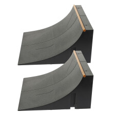 4Pièces Ensemble Rampe Plastique Noir Pour Finger Skateboards Enfants