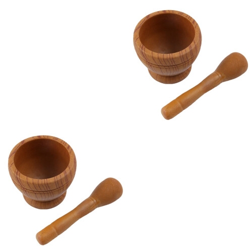 2Pcs Brown Garlic Press Pounder Ergonomic Kitchen Supplies 2