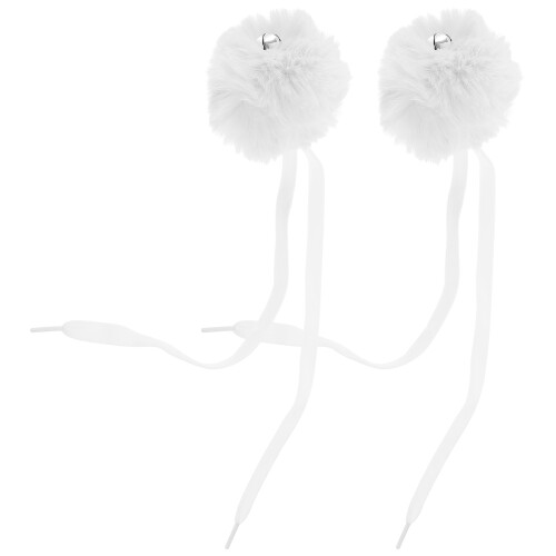 Witte Roller Skate Pom Poms Fluffy Met Bel DIY 2