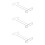 3Pcs White Wall Mounted Wine Glass Display Rack for Kitchen Bar 6