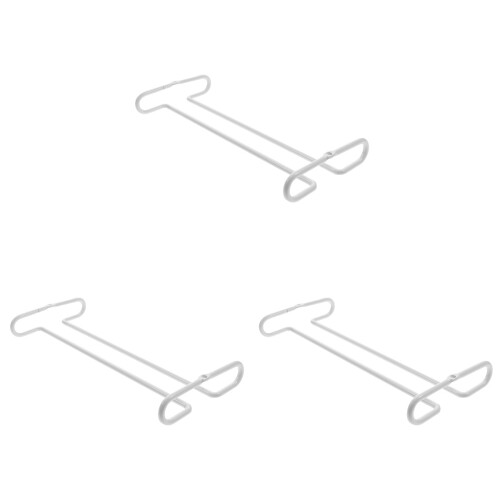 3Pcs White Wall Mounted Wine Glass Display Rack for Kitchen Bar 2