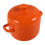 2Pcs Orange Ceramic Stew Pot with Lid for Kitchen Cooking and Steaming 2