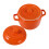 2Pcs Orange Ceramic Stew Pot with Lid for Kitchen Cooking and Steaming 3