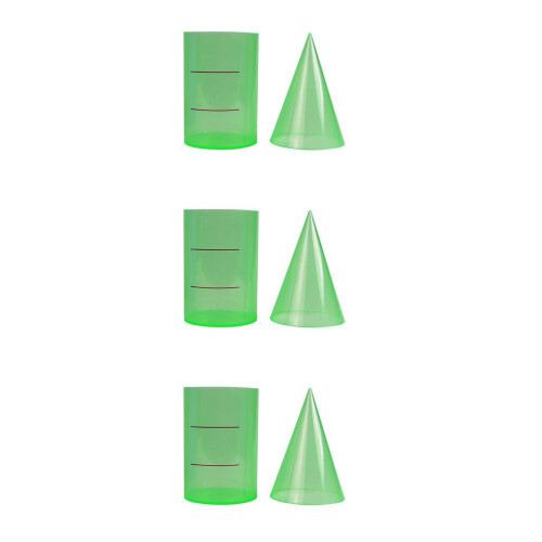 6Pcs Foldable Transparent Cylinder Cone Math Teaching Equipment 1