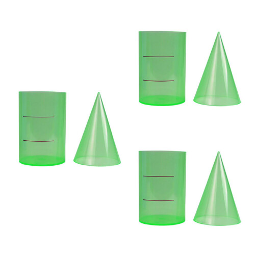 6Pcs Foldable Transparent Cylinder Cone Math Teaching Equipment 2