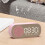 Pink Multifunction Bluetooth Speaker Clock with Mirror, ABS, Lithium Battery 12