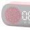 Pink Multifunction Bluetooth Speaker Clock with Mirror, ABS, Lithium Battery 4
