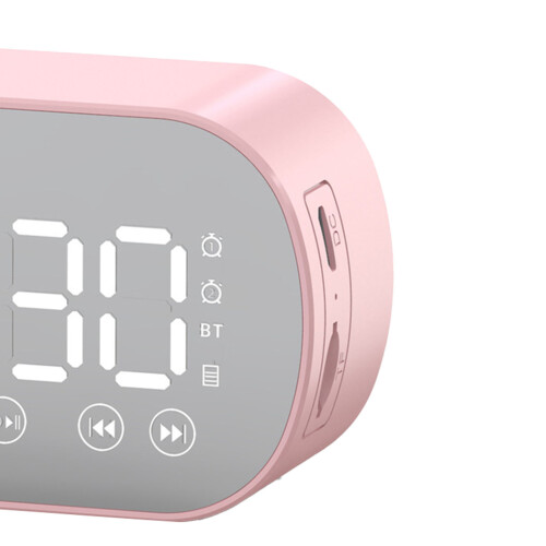 Z7 Pink Alarm Clock & Bluetooth Speaker with HD Mirror Display 2